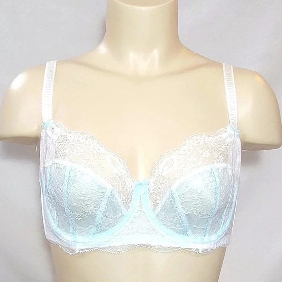 34D Jezebel 10035 Sylvia Unlined Lace UW Bra Blue NWT - Picture 1 of 7